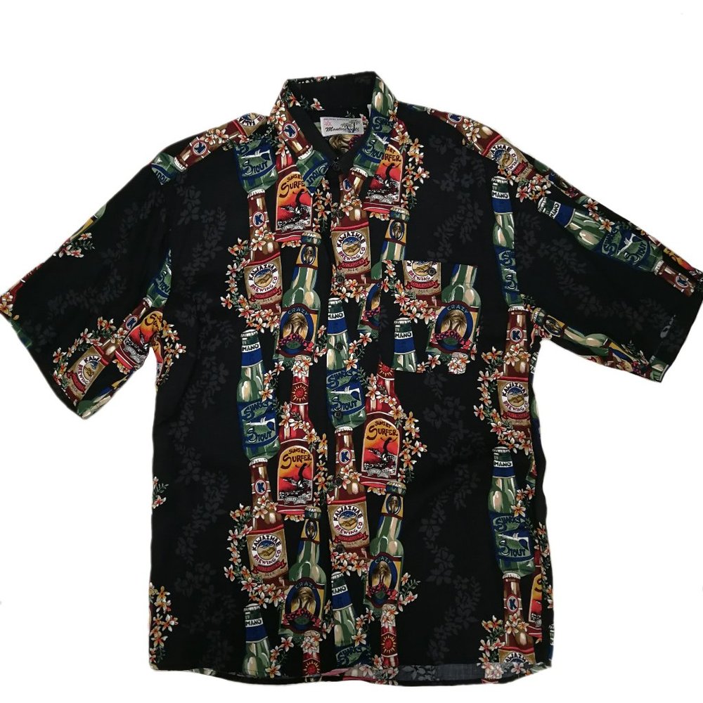 Monticerutti Men's Hawaiian Shirt Medium Beers